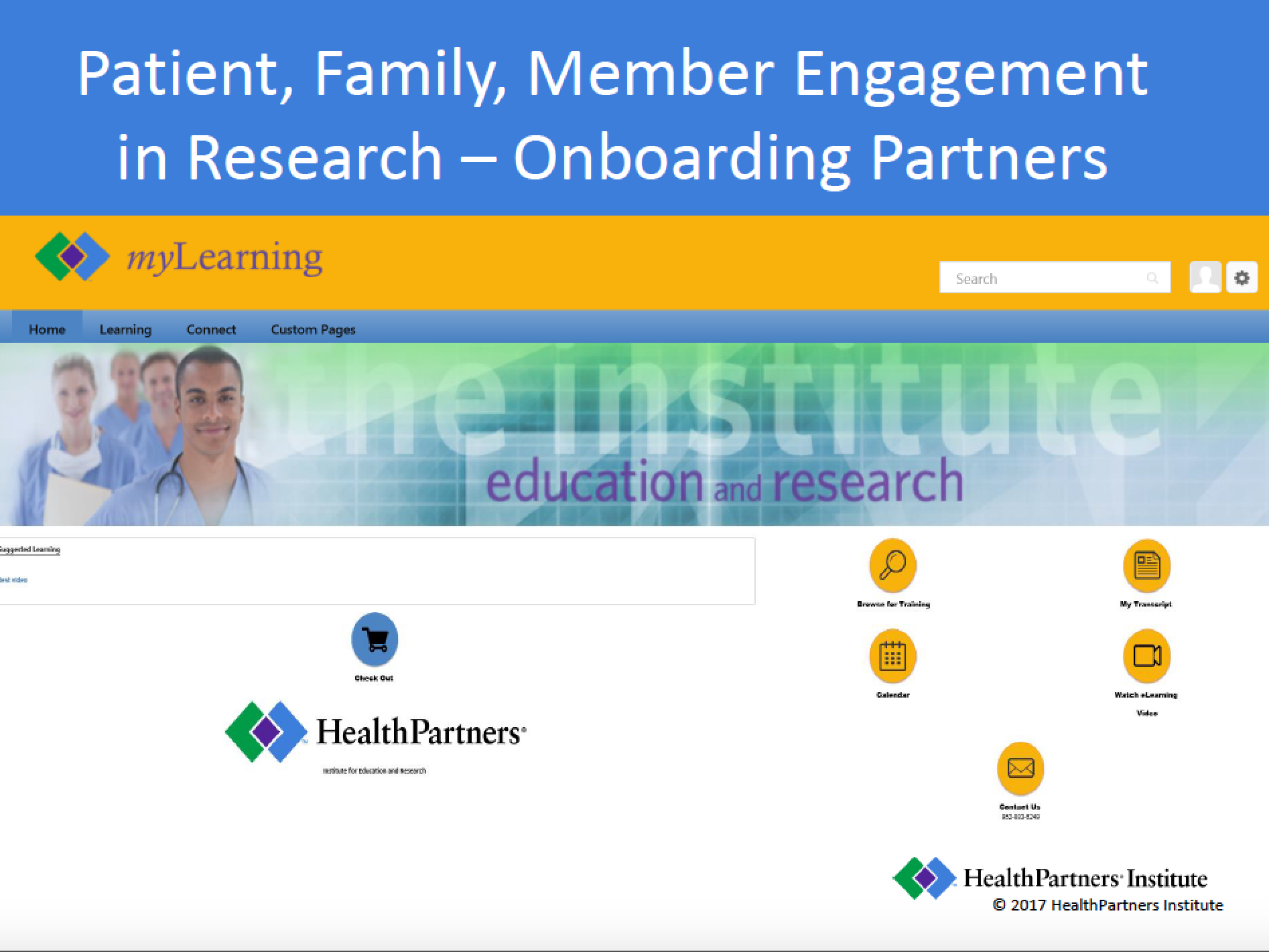 Patient, Family, Member Engagement in Research - Onboarding Partners