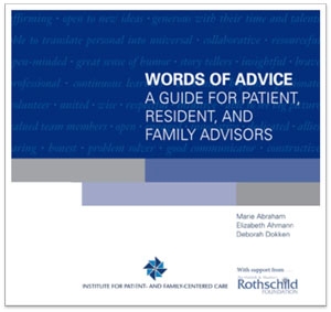 Words of Advice for Patient, Resident, and Family Advisors cover