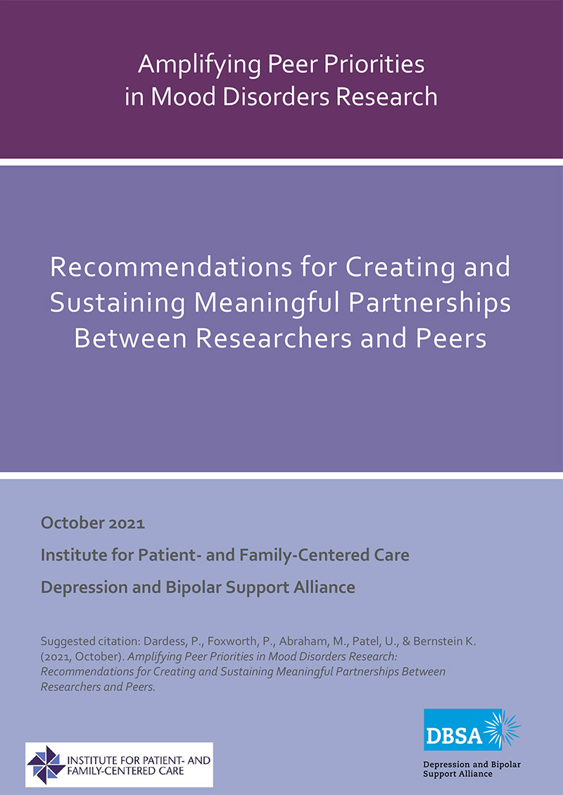 Recommendations for Creating and Sustaining Meaningful Partnerships Between Researchers and Peers