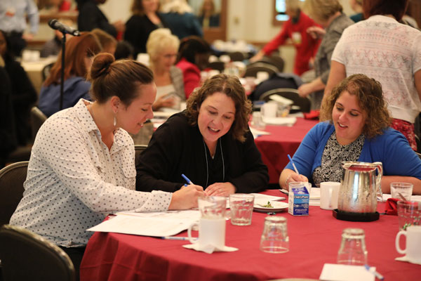 Group collaborating at table